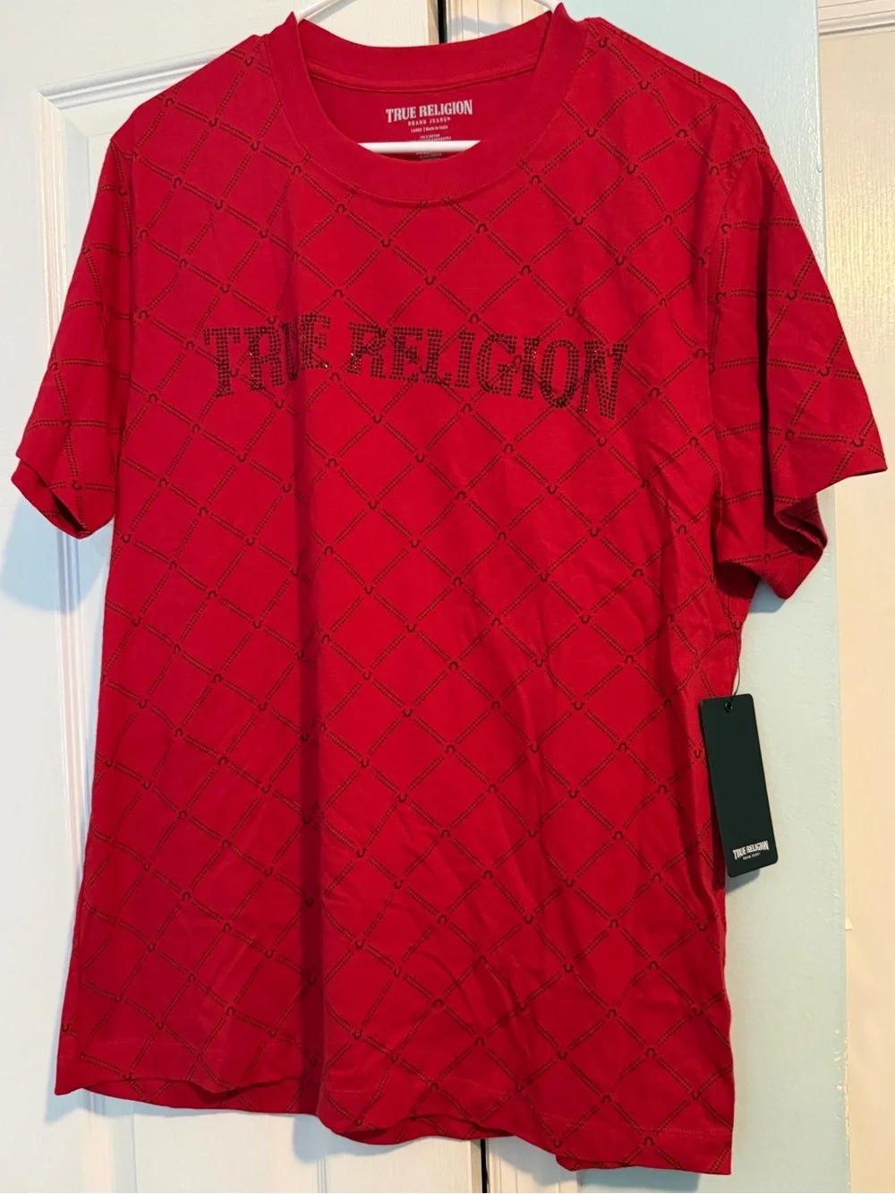 True Religion Red Short-Sleeve Logo Graphic Tee